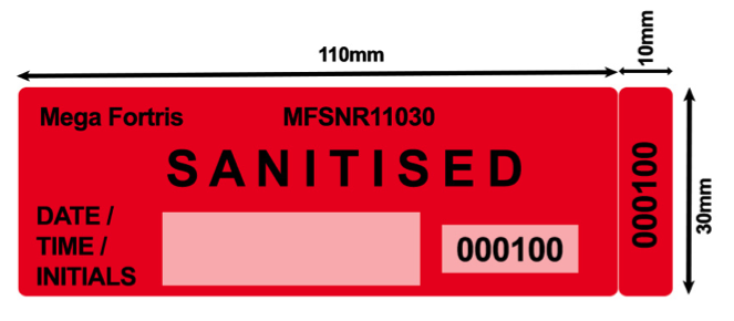 Sanitised security label front